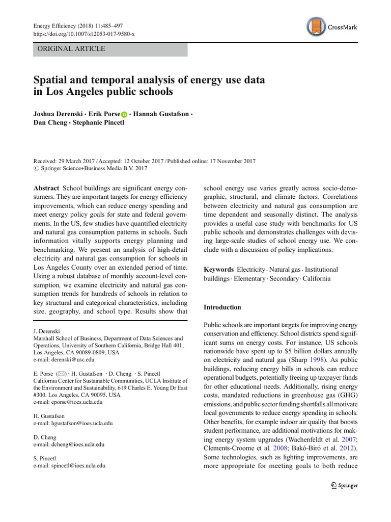 Spatial and Temporal Analysis of Energy Use Data | PDF