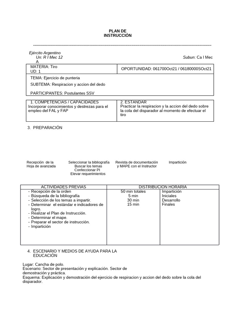 Plan de Instr - Respiracion y Accion Del Dedo | PDF | Fisiología ...