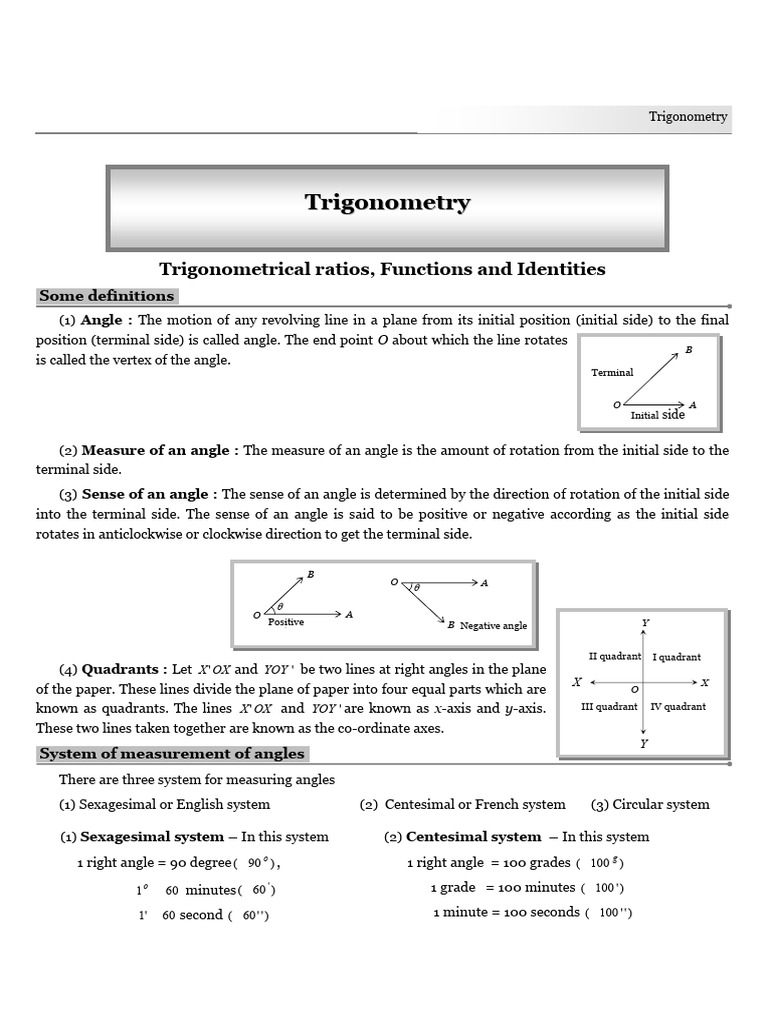 Trigonometry 2 | PDF | Angle | Circle