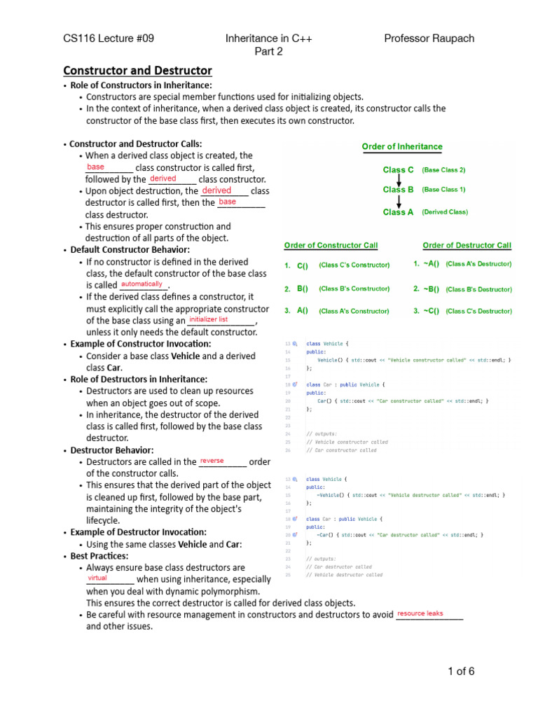 Lecture 09 Inheritance Part 2 | PDF | Inheritance (Object Oriented ...