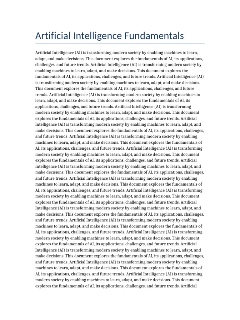 AI Fundamentals | PDF | Machine Learning | Artificial Intelligence