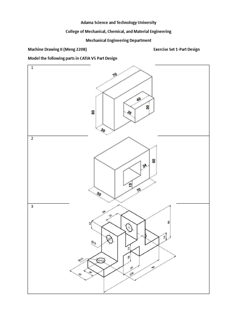 Part Design Exercise Set-1 | PDF