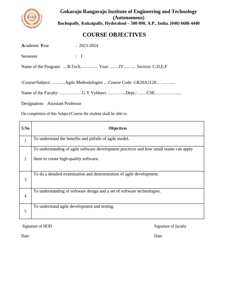 5.course Objectives | PDF