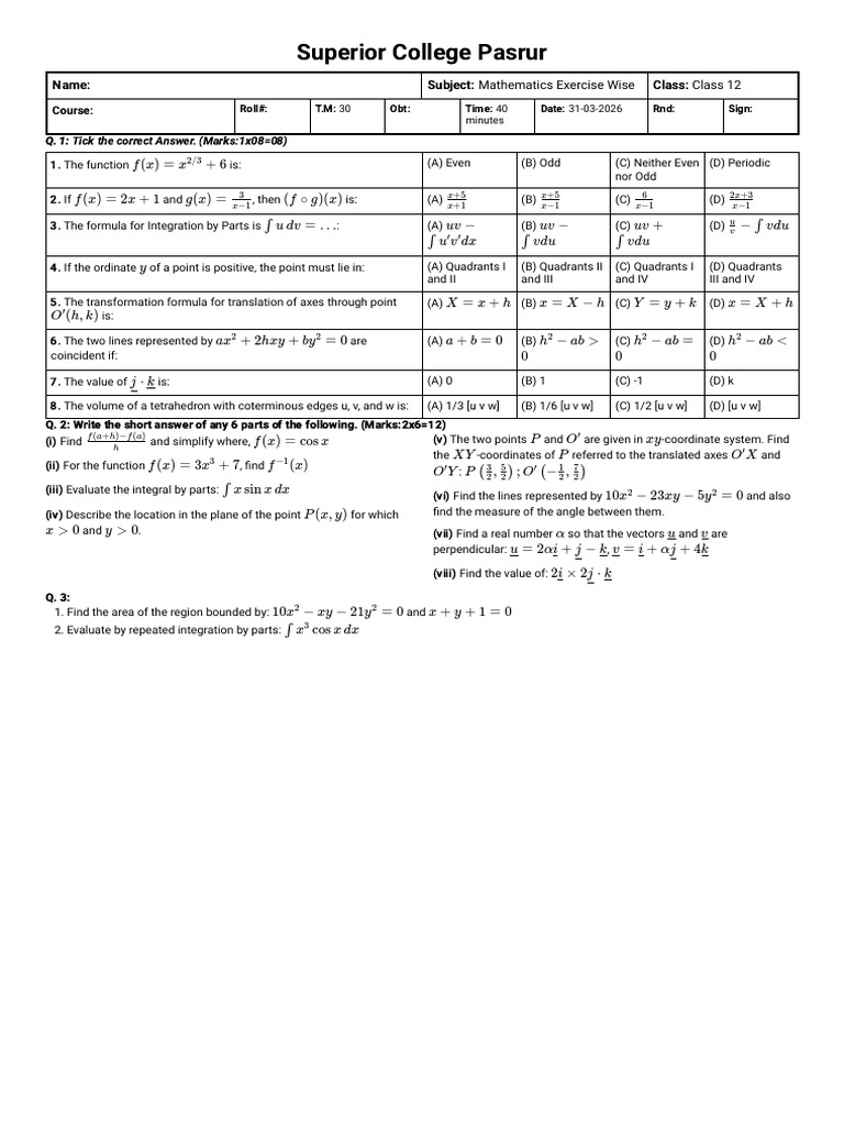 Intermediate Part 2 | PDF | Cartesian Coordinate System | Mathematics