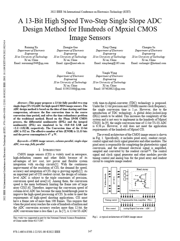 A 13-Bit High Speed Two-Step Single Slope ADC Design Method For ...