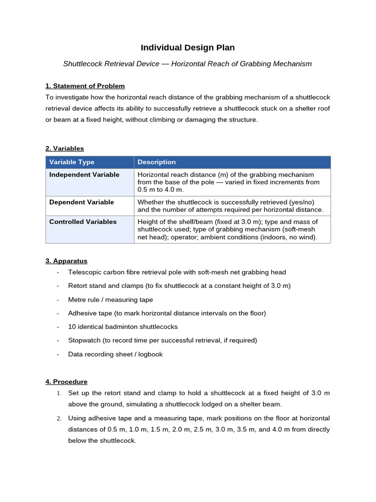 Design Plan | PDF