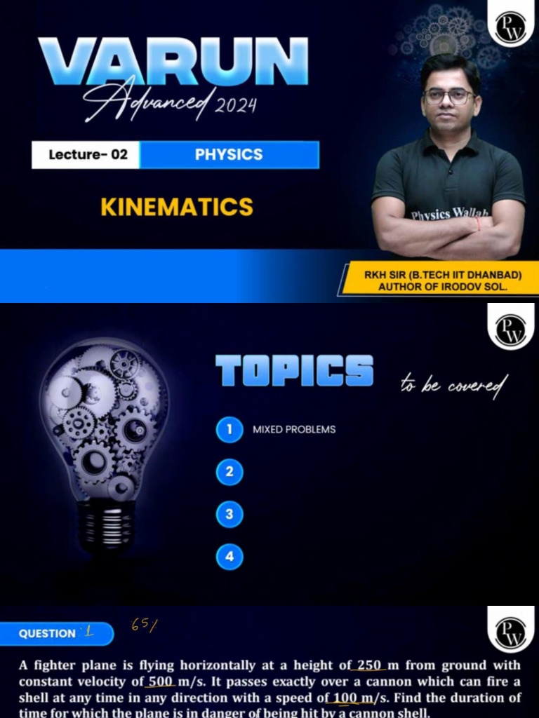 Kinematics 02 Class Notes Varun JEE Advanced 2024 | PDF