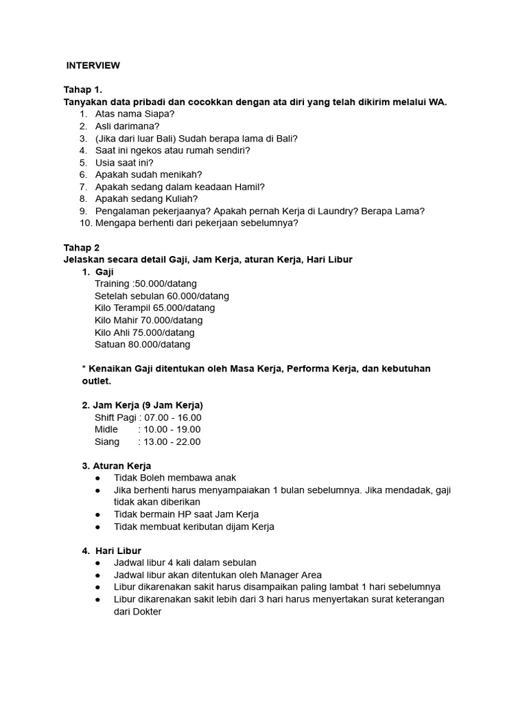 Form Interview | PDF