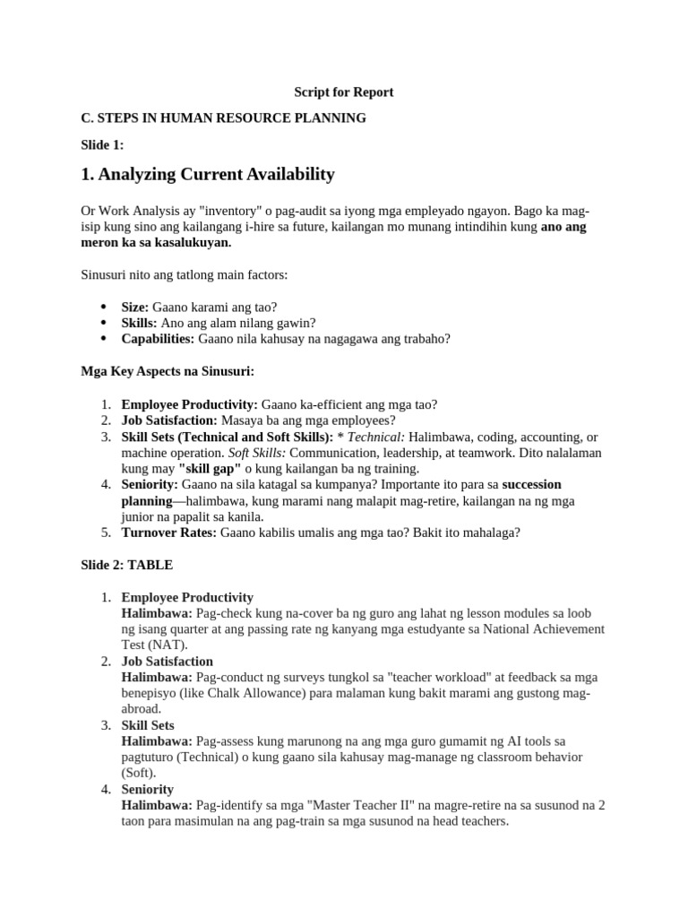 MABC 203 - Script For Report | PDF