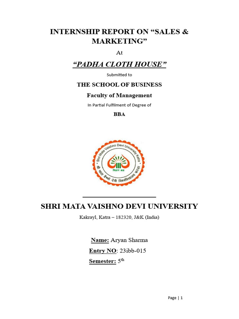 Internship Report Final 1 | PDF