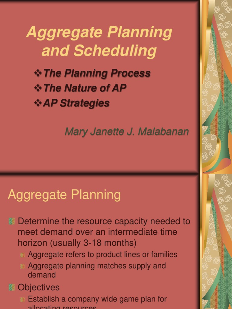 Aggregate Planning & Scheduling | PDF | Strategic Management | Inventory