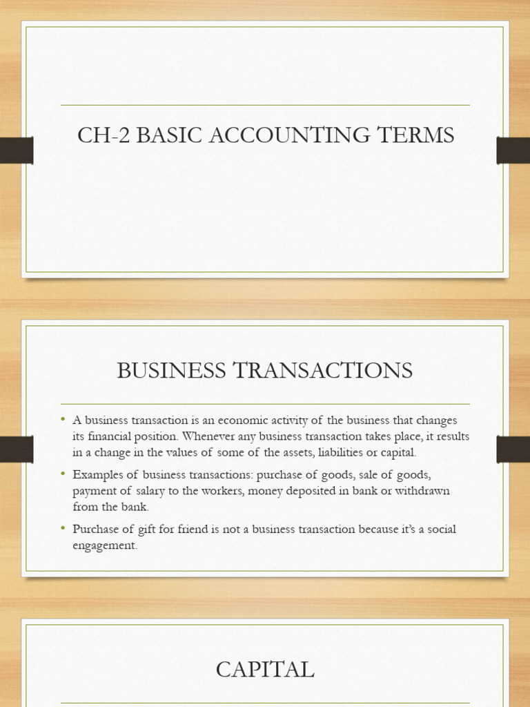 CH-2 Basic Accounting Terms | PDF | Debits And Credits | Expense