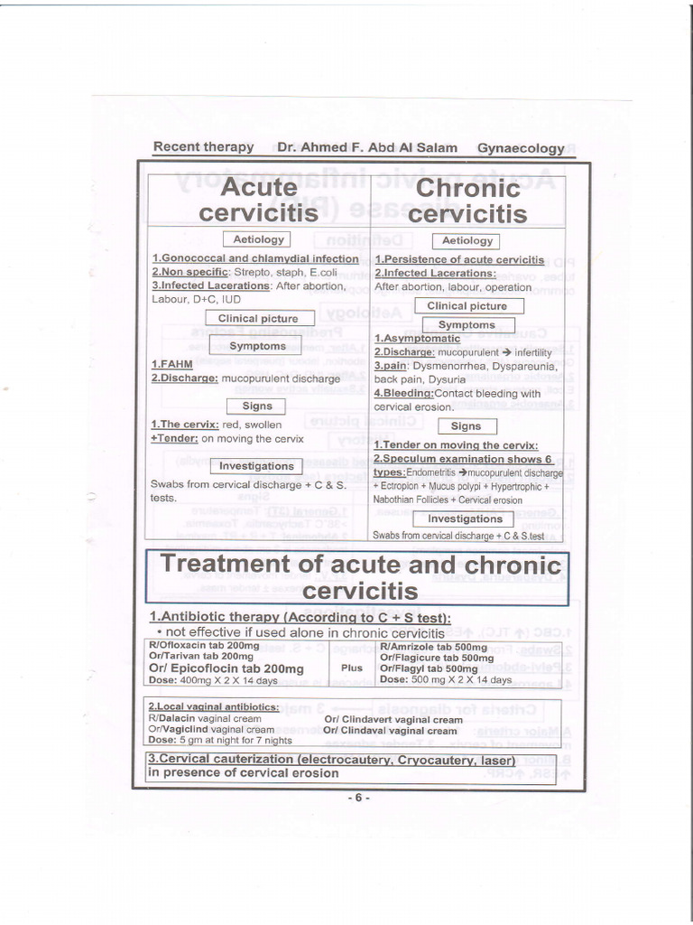 Cervicitis Cervicitis: Acute Chronic | PDF