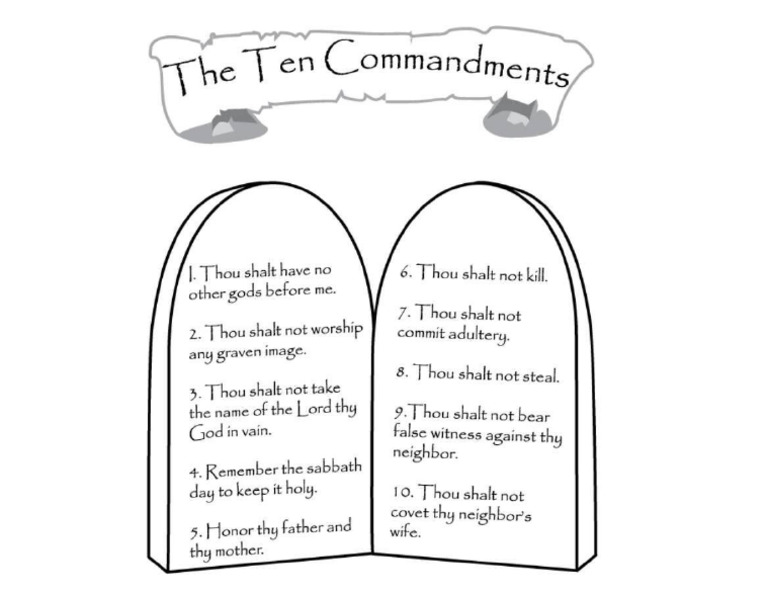 Ten Commandments Coloring Sheet | PDF