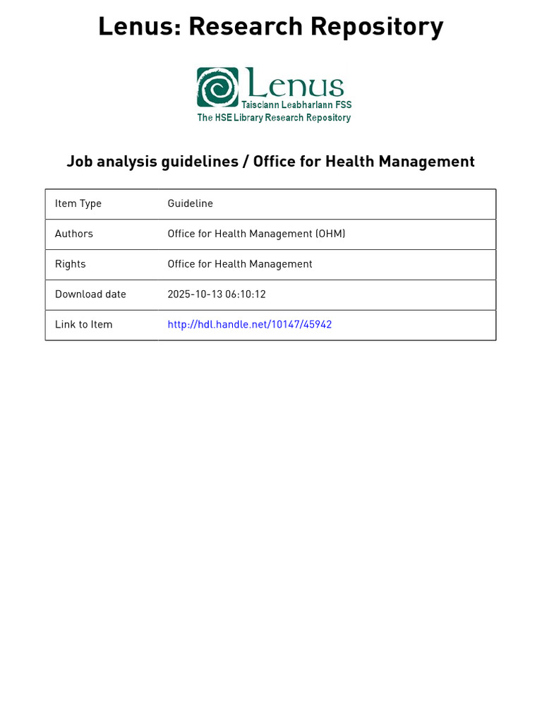 Job Analysis | PDF