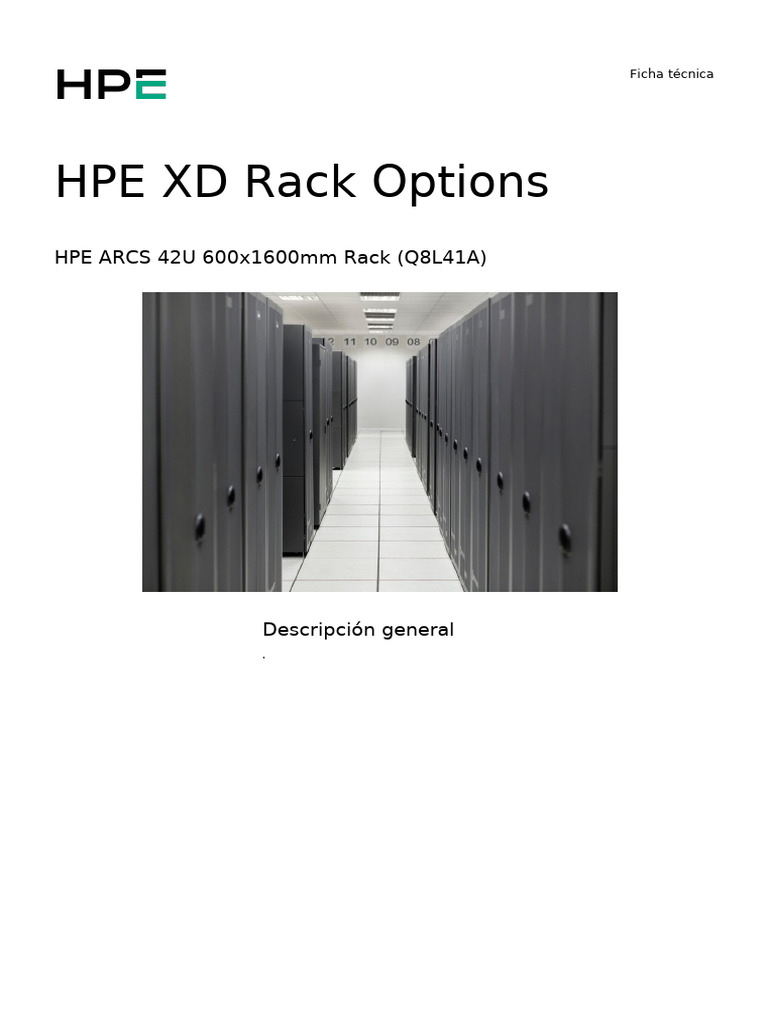 Ficha Técnica de HPE ARCS 42U 600x1600mm Rack-PSN1011181682MXES | PDF ...