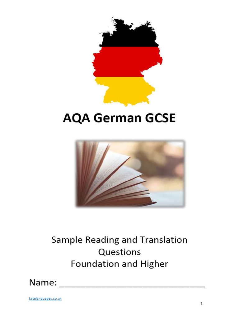 AQA German GCSE Reading Workbook | PDF