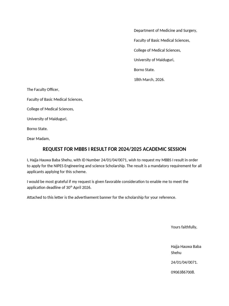 Hhbs Letter of Transcript | PDF