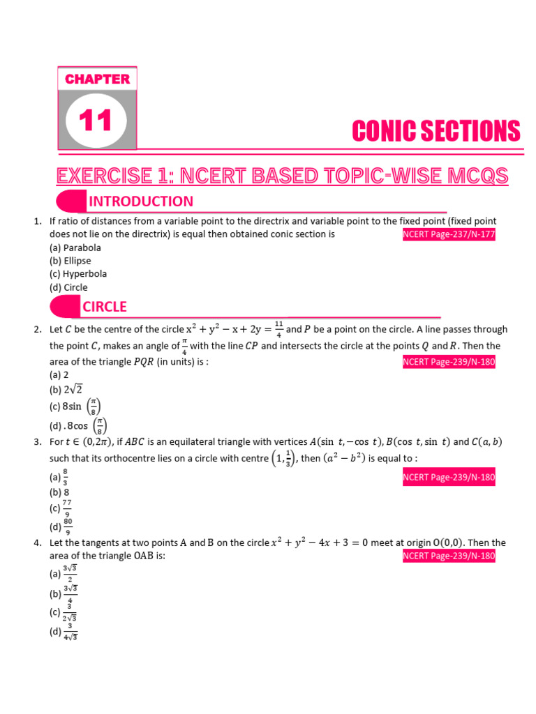 Conic Sections | PDF | Ellipse | Circle