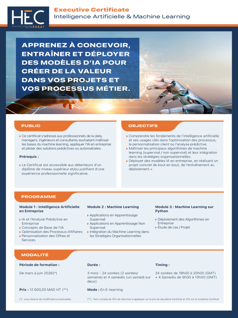 Executive Certificate - Intelligence Artificielle & Machine Learning ...