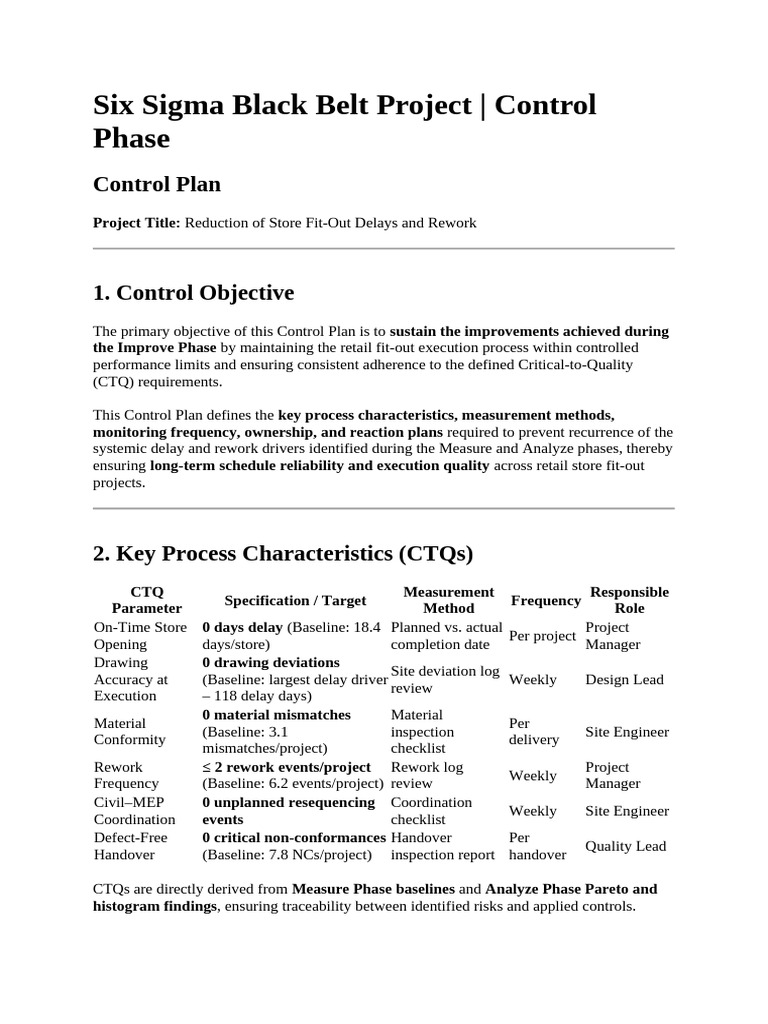 Control Plan | PDF | Project Management