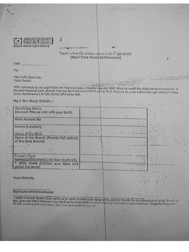 Rtgs Format | PDF