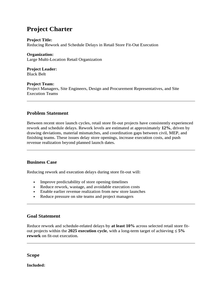 Define - Project Charter | PDF