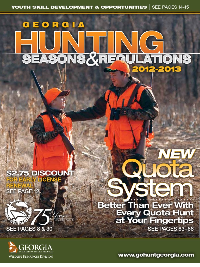 2012 2013 Ga Hunting Regulations PDF Hunting Shotgun