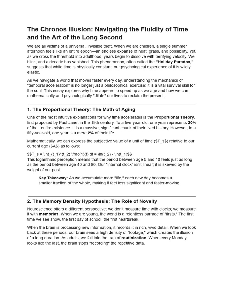 The Chronos Illusion | PDF | Time Perception | Dopamine