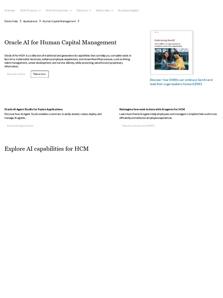 Oracle AI For Human Capital Management - Oracle India | PDF | Human ...