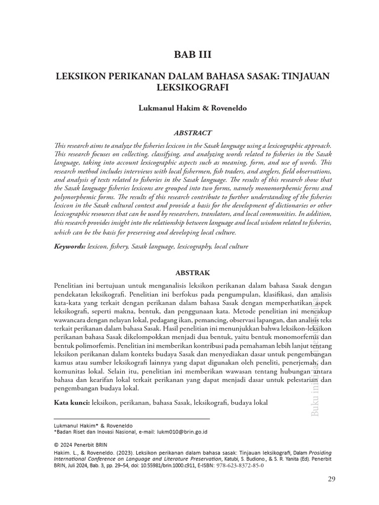 BAB+3 Leksikon+Perikanan+Dalam+Bahasa+Sasak Tinjauan+Leksikografi | PDF