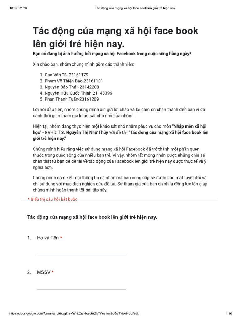 GG Form Nhap Mon | PDF