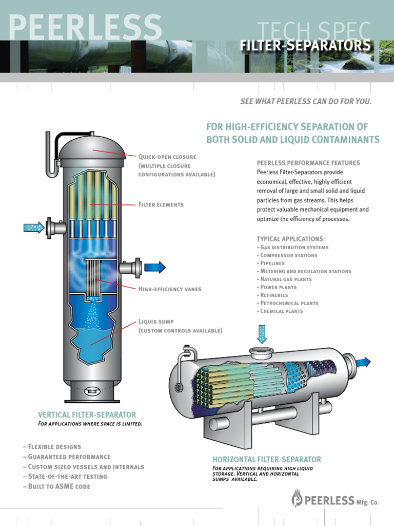 Filter Separator Brochure | PDF | Filtration | Liquids