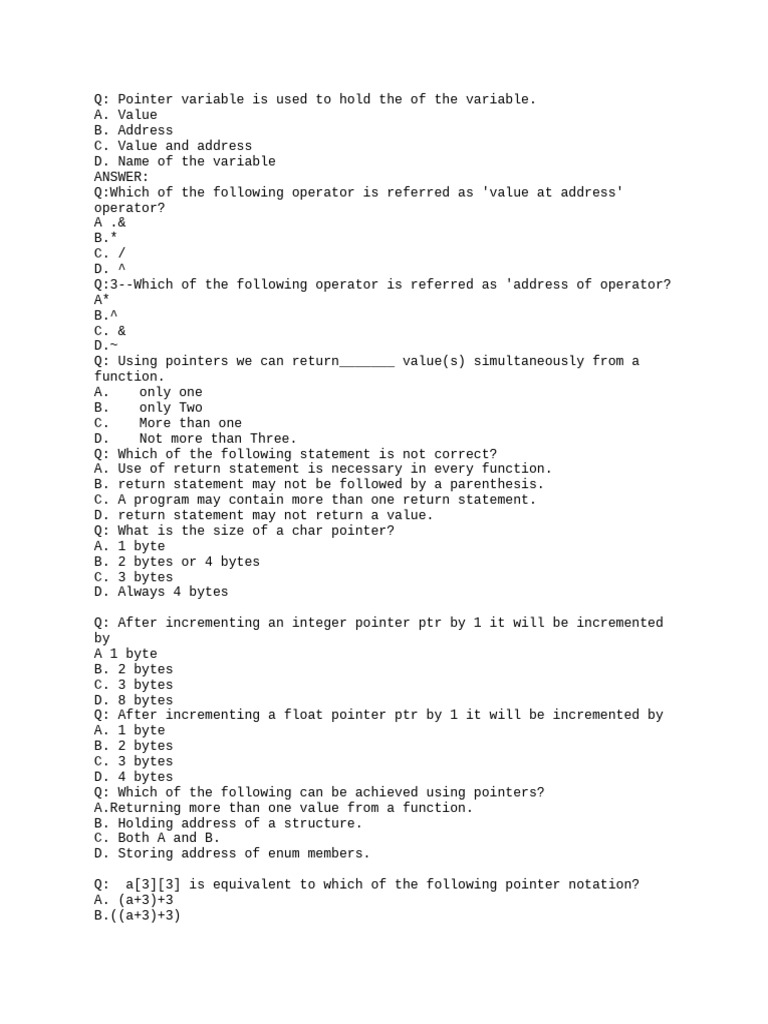Pointers | PDF | Pointer (Computer Programming) | Software Engineering