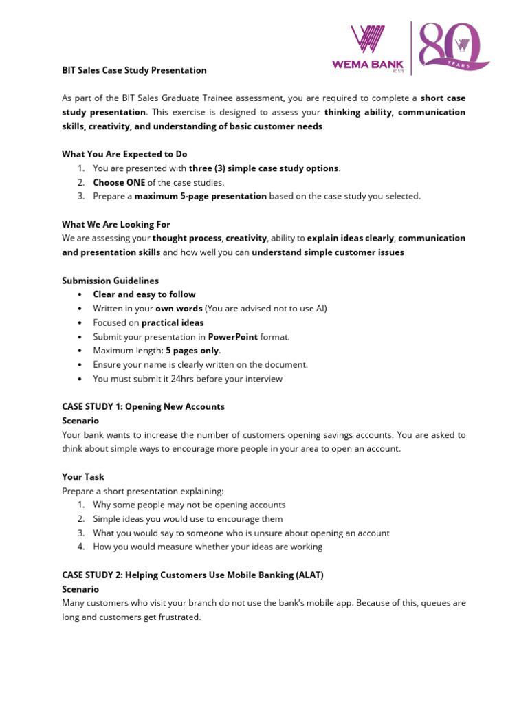 BIT Sales Case Study Presentation | PDF | Thought