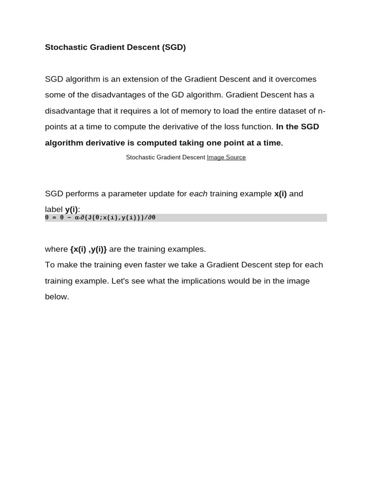 Stochastic Gradient Descent | PDF | Mathematics | Statistical Theory
