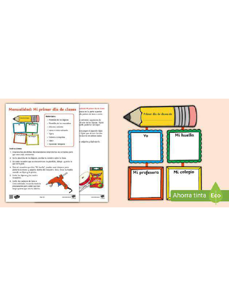 Sa DF 1699566060 Manualidad Mi Primer Dia de Clases Ver 2 | PDF