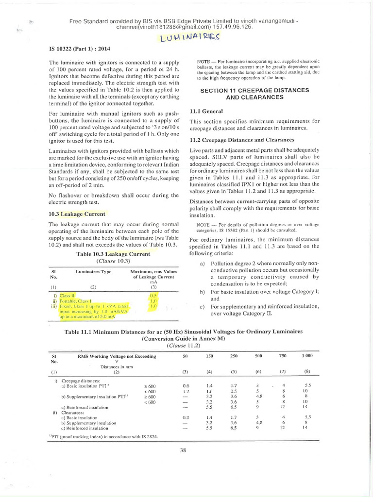 Standard Reference Leakage Currents | PDF