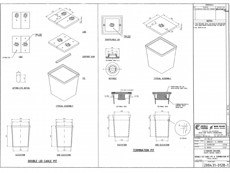 Traffic Signals Double Lid Cable Pit Termination Pit | PDF