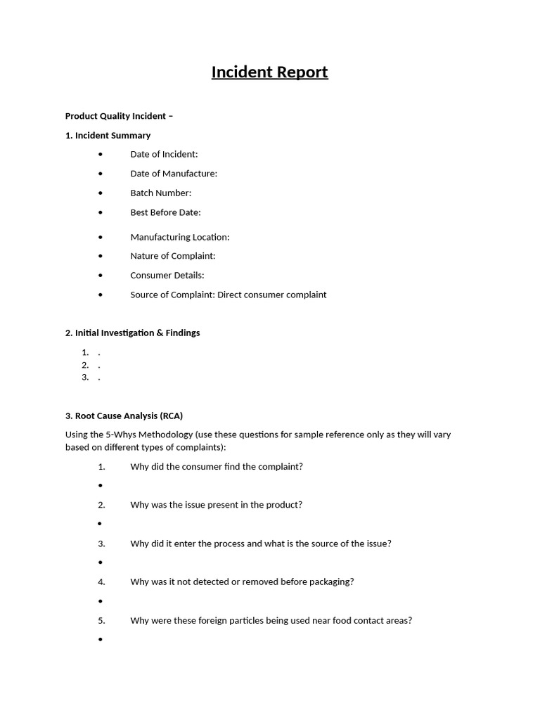 Incident Report Format | PDF