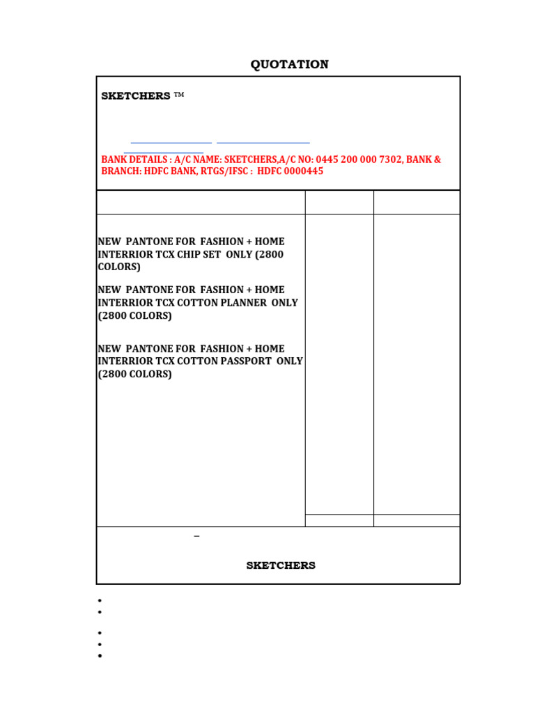 Pantone TCX Quotation | PDF