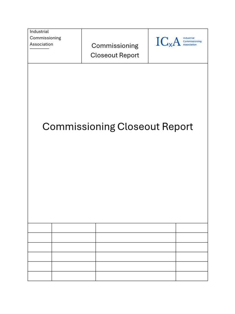 Commissioning Closeout Report | PDF | Regulatory Compliance