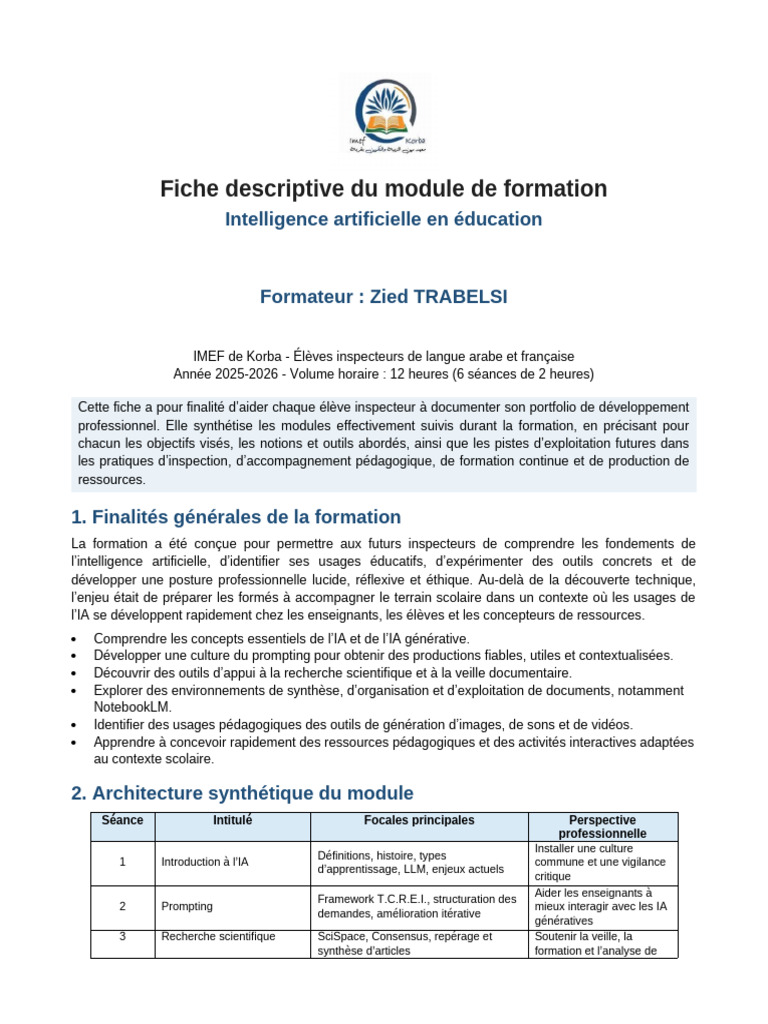 Rapport de Synthèse Module IA ZIED TRABELSI | PDF | Intelligence ...