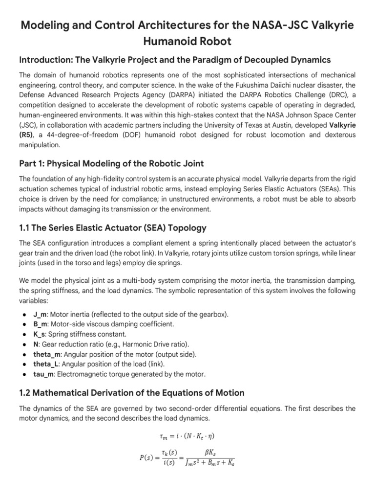 Humanoid Robot Joint Modeling Report | PDF | Control Theory | Resonance