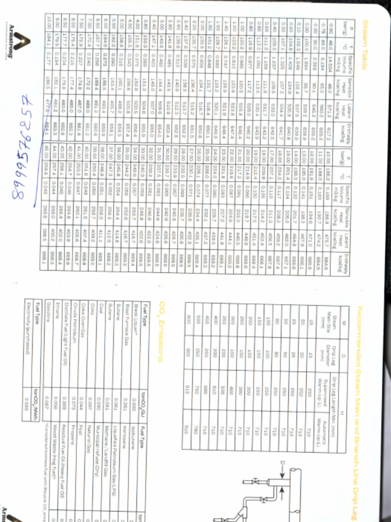 Steam and Condensate Tables | PDF