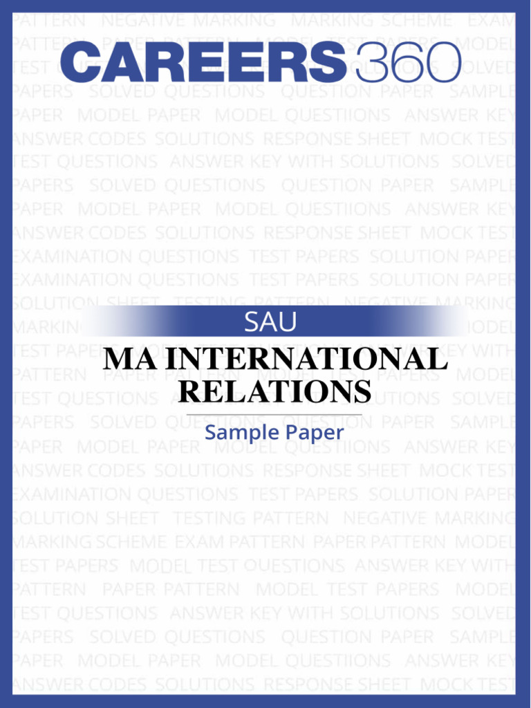 SAU MA International Relations Sample Paper - 1775039128083 | PDF