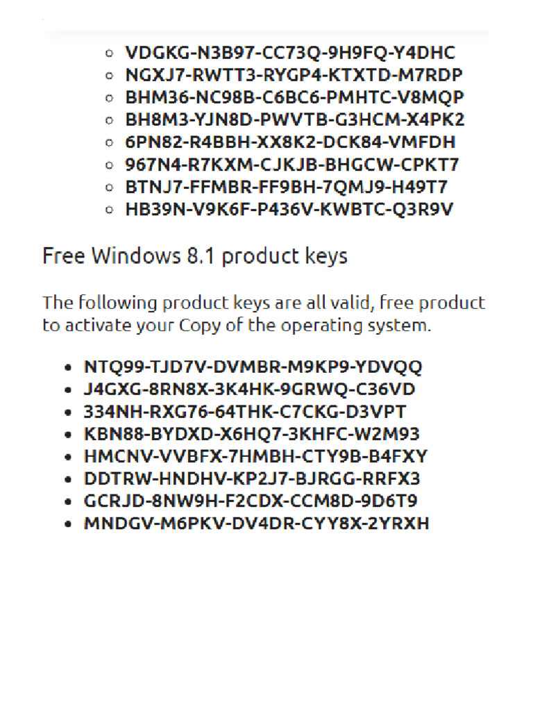 Window 8 Product Key | PDF
