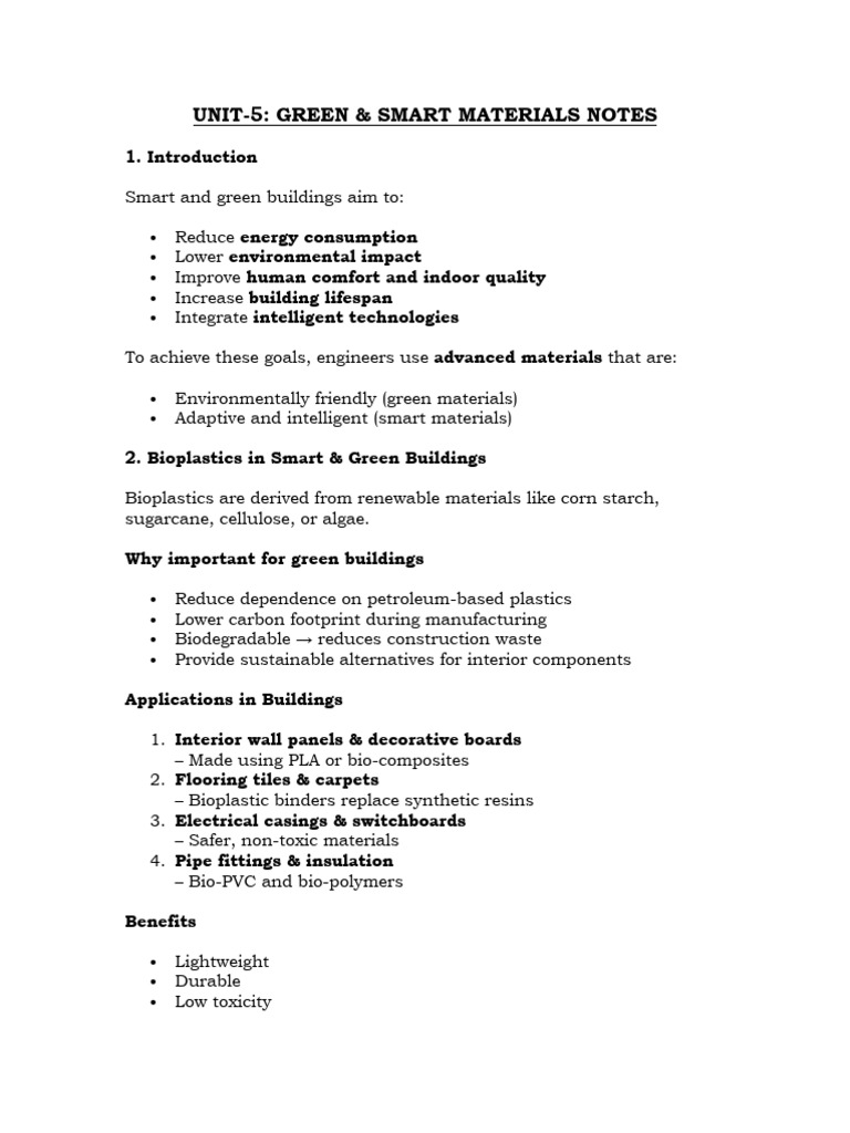 Unit-5 Notes & Assignment | PDF | Green Building | Building Insulation
