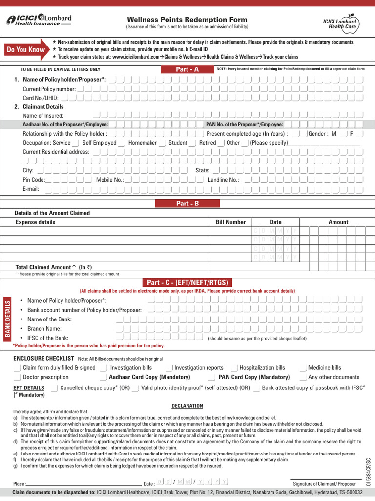 Wellness Point Redemption Form | PDF