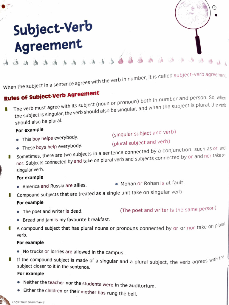 Subject Verb Agreement | PDF | Plural | Grammatical Number